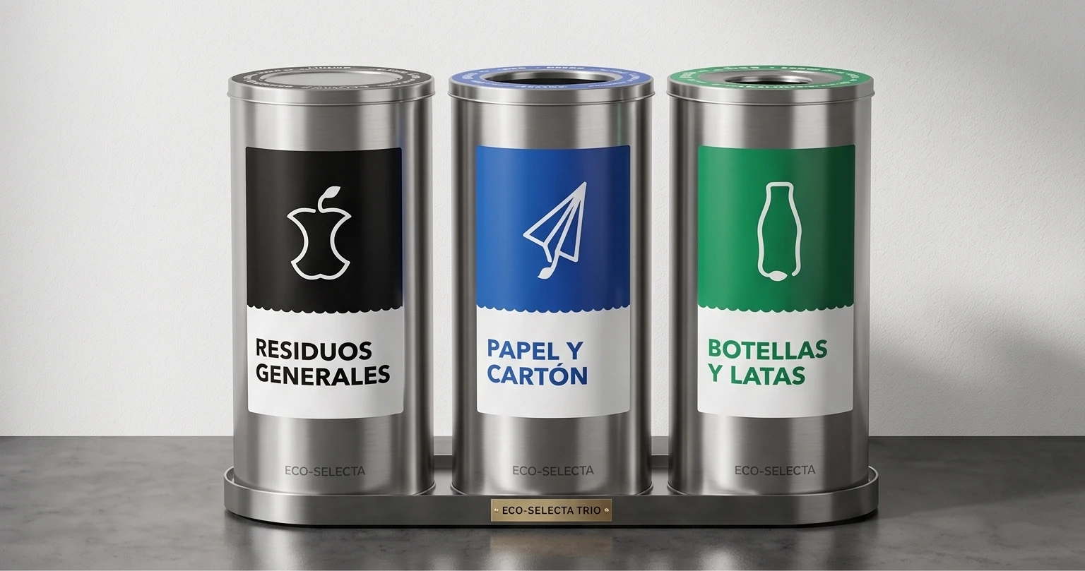 Estación Ecológica de Reciclaje Triple Inox 304